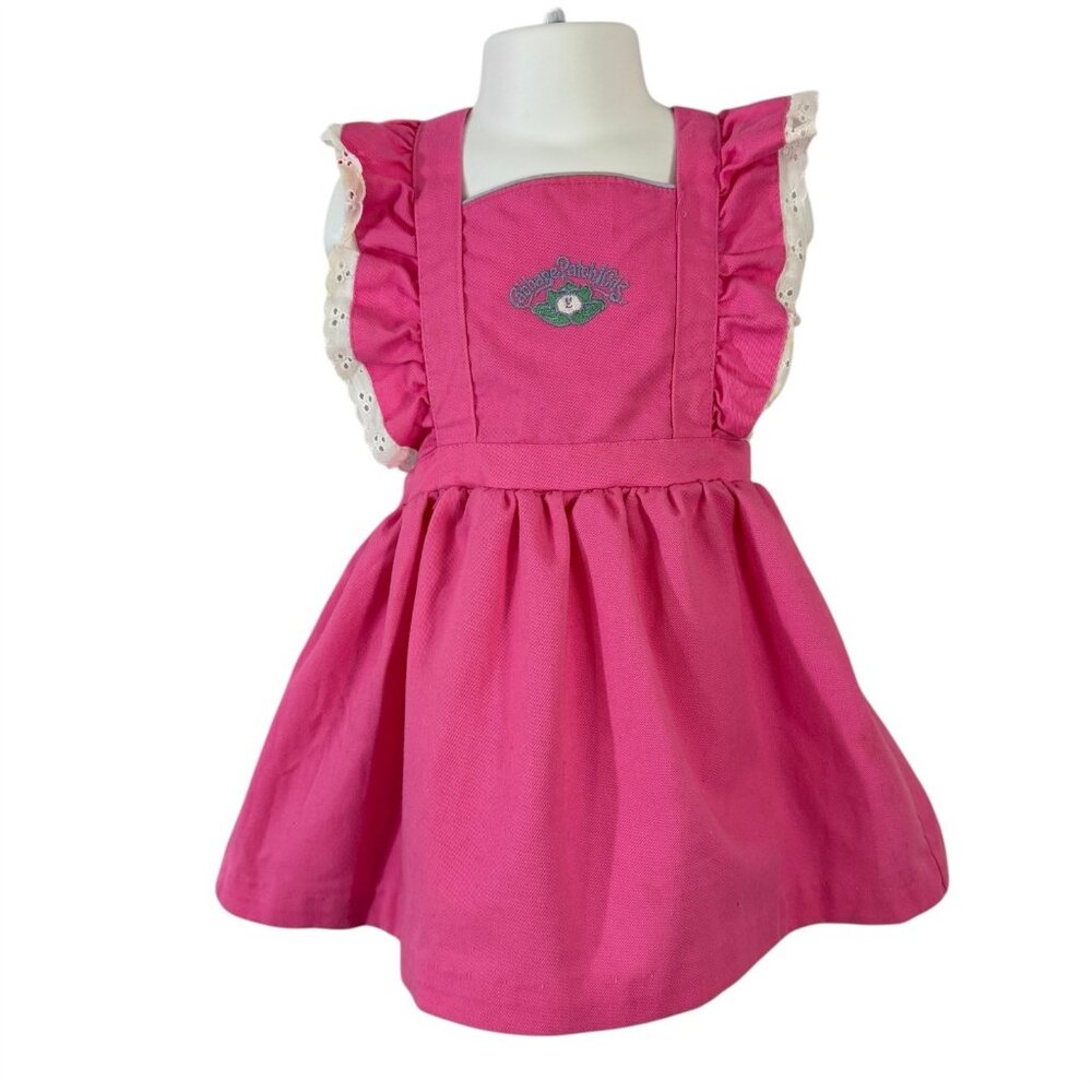 Cabbage Patch Kids Dress Pinafore Elkay Pink Cotton Size 4 Vintage 1983 USA